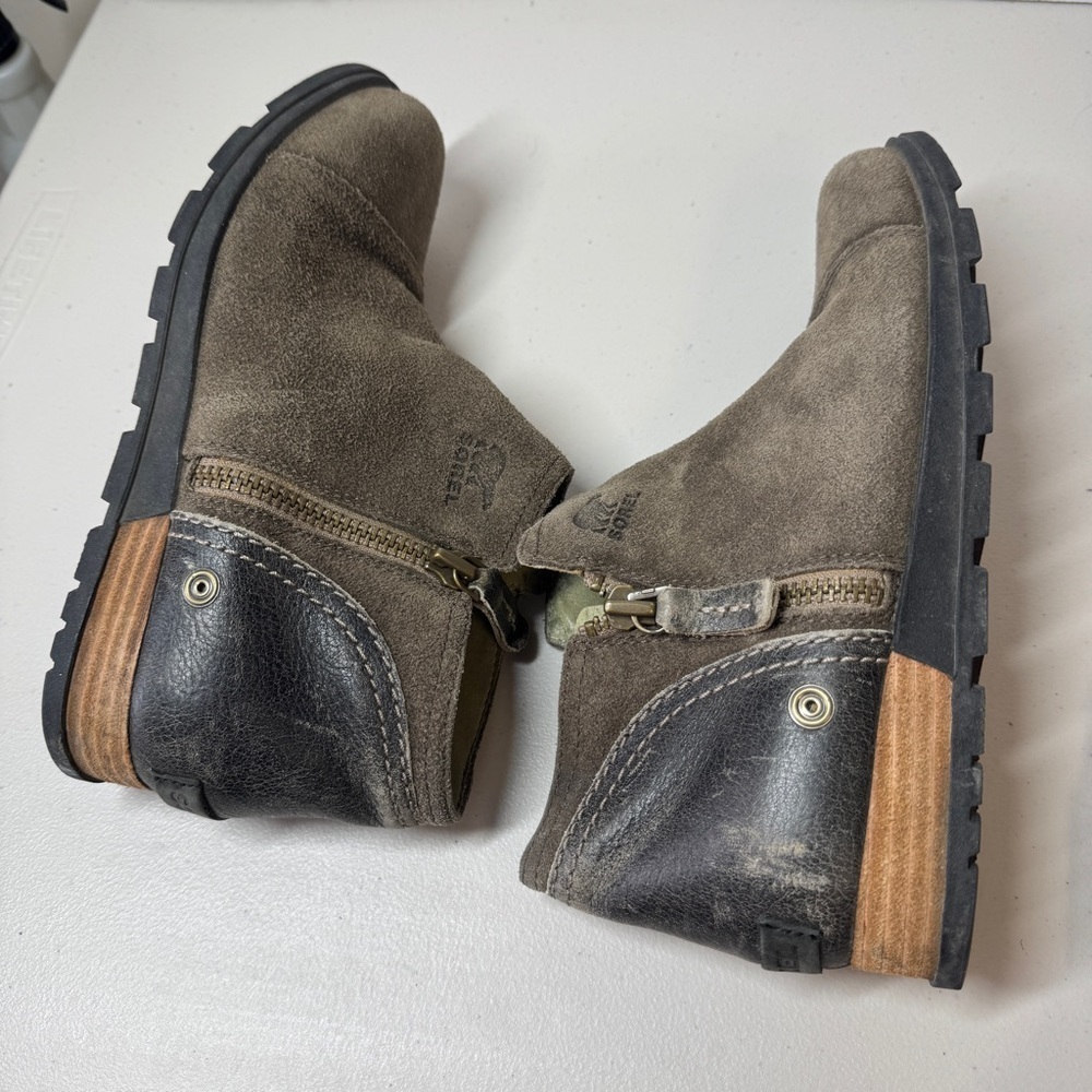 SOREL Leather Major Low Ankle Fossil Brown Boots Size 8 - Picture 13 of 14